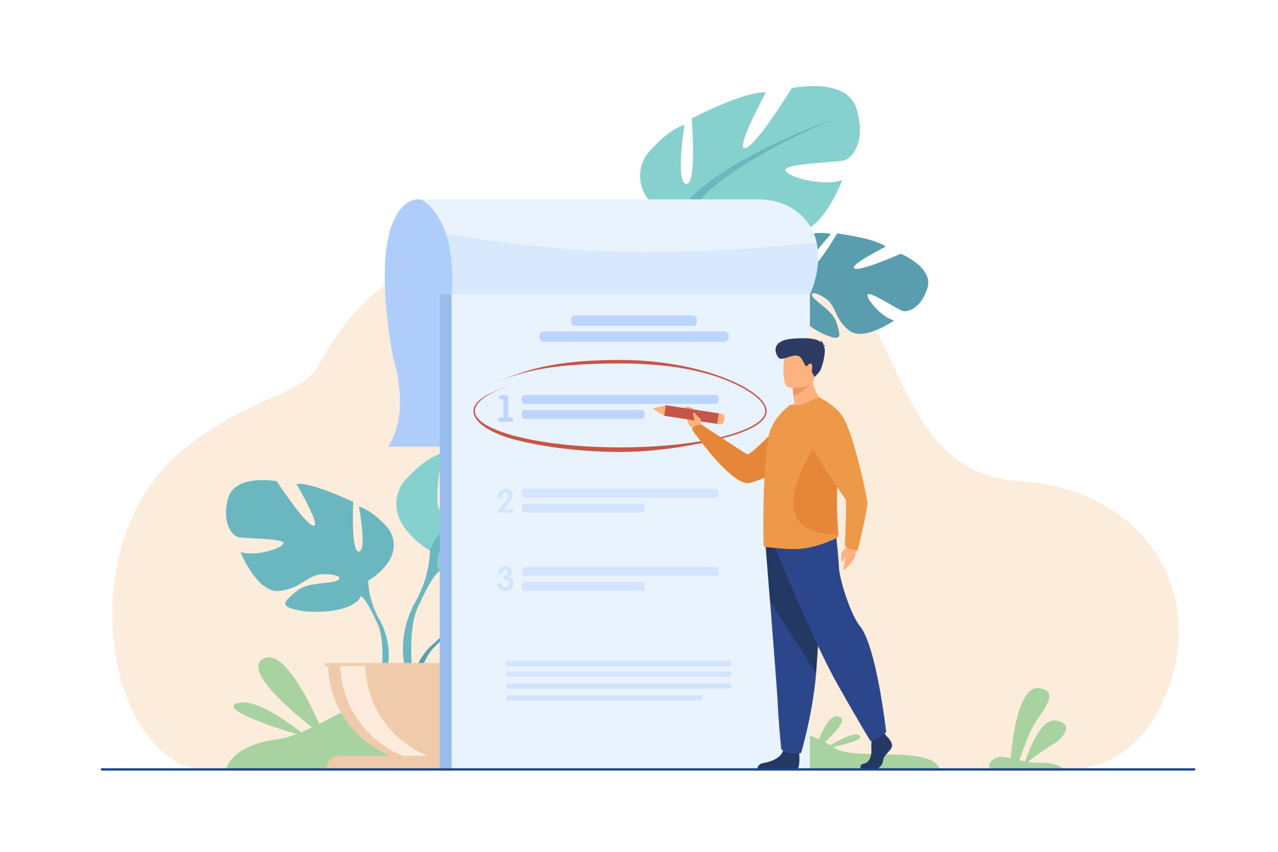 Manager prioritizing tasks in to do list Manager prioritizing tasks in to do list. Man taking notes, planning his work, underlining important points. Vector illustration for agenda, checklist, management, efficiency concept