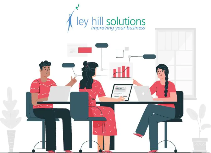 Illustration of office team working together to represent workflow automation for Ley Hill Solutions case study