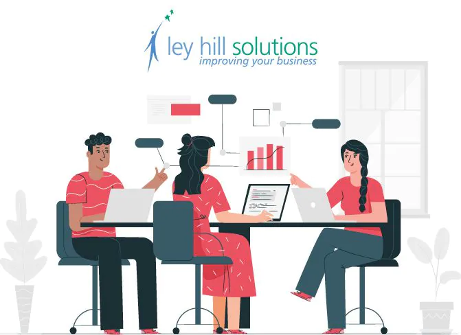 Sharepoint-workflow-automation Illustration of office team working together to represent workflow automation for Ley Hill Solutions case study